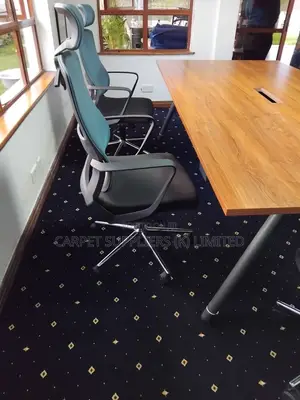 Stylish Blue Plush Wall to Wall Carpet